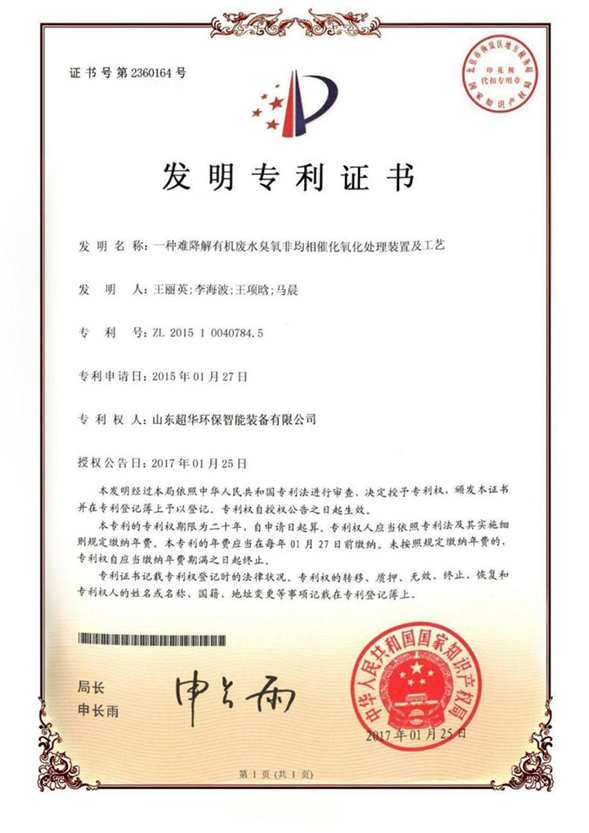 一種難降解有機廢水臭氧非均相催化氧化處理裝置